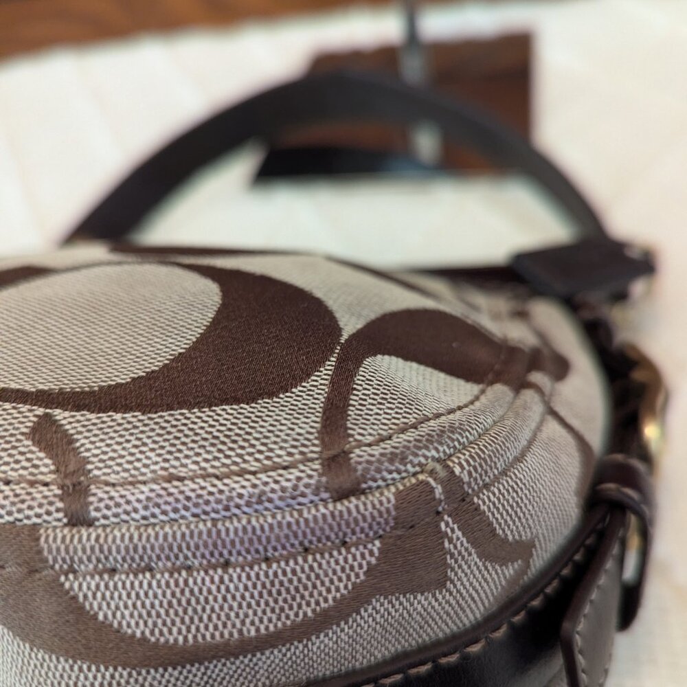 Coach Signature Brown Mini Zoe Handbag #41856 - Picture 9 of 12